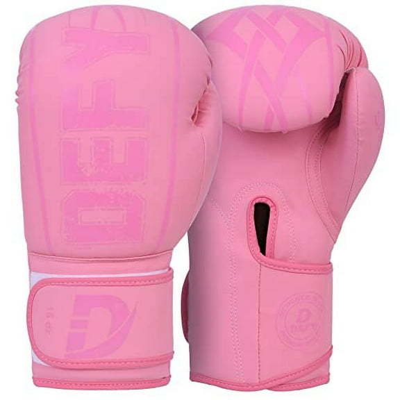 DEFY Boxing Gloves for Men & Women Training MMA Muay Thai Gloves for Punching Heavy Bags, Full Pink, 16 oz