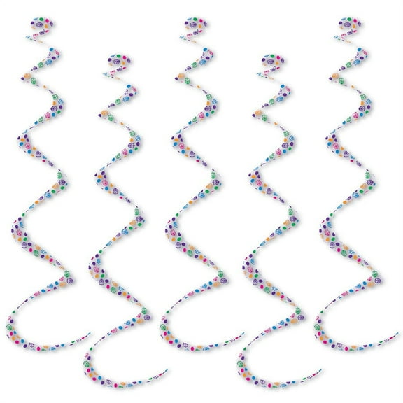 Beistle Club Pack of 30 Multi-Colored Easter Egg Twirly Whirly Hanging Decorations 24"