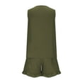 thumbnail image 5 of Homenesgenics Shorts for Women Plus Size Women's Solid Color Sleeveless +lace Pocket Pants Two-piece Set Green M, 5 of 6