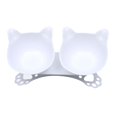 thumbnail image 1 of Gato Doble Tazón Comedero para Mascotas Portátil Inclinado Bebida Tazón Dispensador de Agua Plato de Alimentación Contenedor de Comida Blanco Fernando Comedero para gatos, 1 of 8