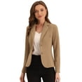 thumbnail image 1 of ChaqueDe Traje De ChaqueElástiCon Cuello De SolaPaOficiDe Trabajo PaMujer Caqui oscuro S, 1 of 6