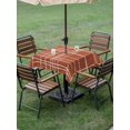thumbnail image 4 of Outdoor Tablecloth with Umbrella Hole for Patio/Picnic/Party/Camping, Orange White Striped Waterproof Table Cloth Square Cover Washable, Navy Indigo Contemporary Minimalist Art (60"x 60"), 4 of 9