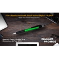 thumbnail image 4 of Pens with Touch Screen Stylus - 10 pack - Plastic Pens - Metallic Green, 4 of 5