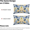 thumbnail image 3 of Blue Yellow Floral Pillow Covers 12x20 Set of 2 Flower Block Print Decorative Lumbar Throw Pillowcases Outdoor Spring Summer Farmhouse Rectangle Cushion Cases Decor for Home Couch Sofa Bed, 3 of 6