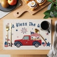 thumbnail image 2 of Independence Day Placemats Set of 1, USA Flag Red Truck Linen Non-Slip Place Mats Washable Table Mats for Kitchen Dining Table Decorations Indoor/Outdoor, 2 of 9