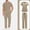 01-Khaki, variant on Scrubs for Men Set Solid Medical Uniform Stretch V-Neck Scrub Top & Jogger Pant with Pockets XL 01-Black
