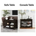 thumbnail image 5 of WEGFTDUOP Retro Pine Wood Console Table with 2 Drawers & Open Shelves - Solid Wood Entryway Table for Living Room and Hallway, 5 of 7