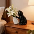 thumbnail image 3 of Elegant Ceramic Vases for Home Decor, Stylish Flower Vase Suitable for Living Room Bathroom Bedroom, Minimalist Design Vase for Fresh Dried Flowers, Decorative Ceramic Vessel, Black, 1pc, 3 of 4