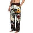 thumbnail image 2 of Goofa Retro American Eagle A Pattern Printed Soft Pajama Pants for Men, Wide Leg Comfy Casual Lounge Yoga Pants-Large, 2 of 9