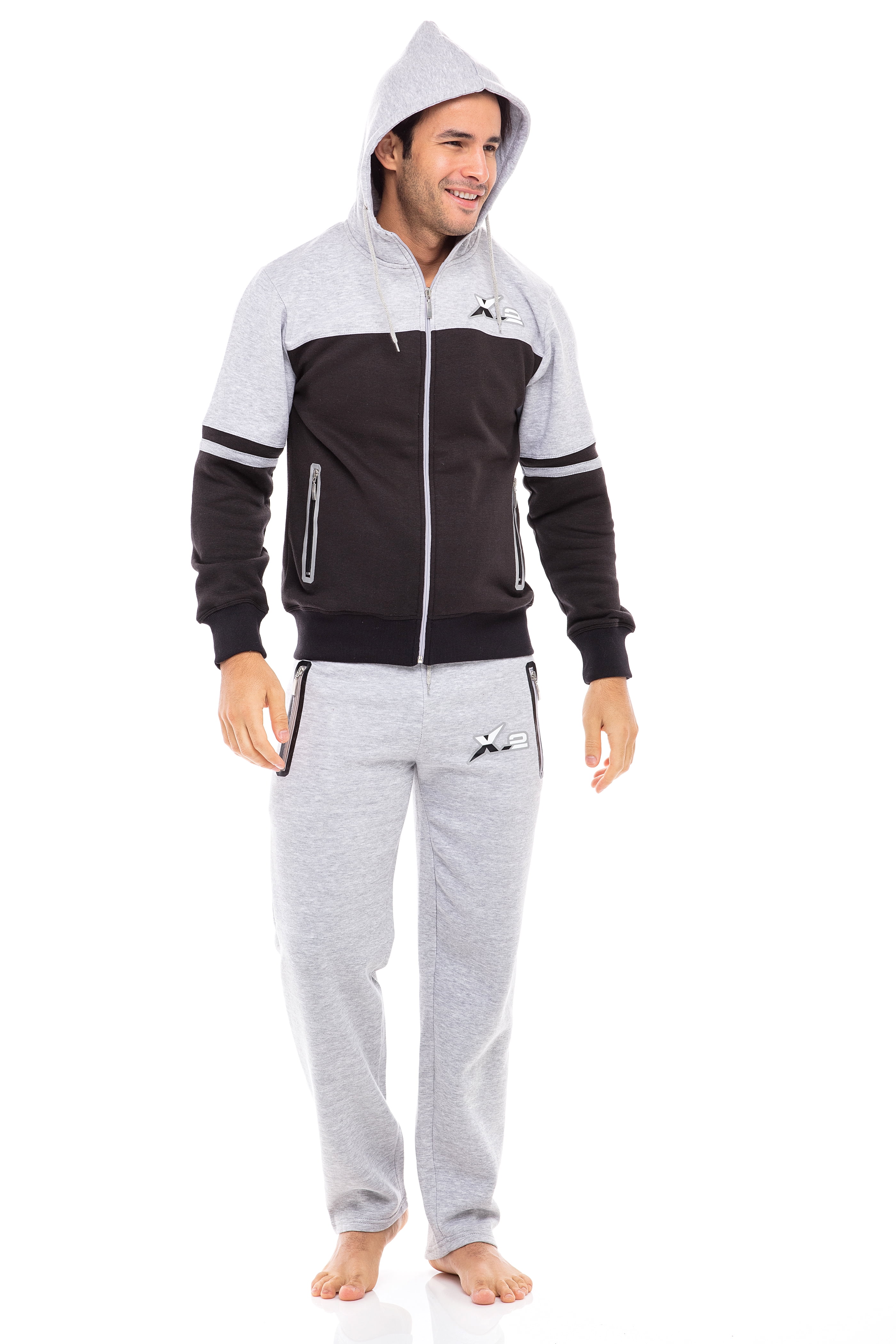 mens black fleece tracksuit