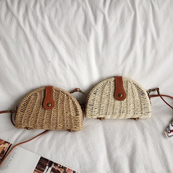 ELAYARD Light Brown Straw Woven Tote Bag with Space for Everyday Essentials and Casual Use