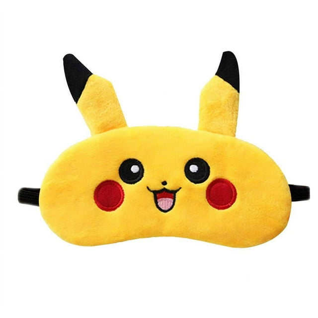 Cartoon Sleep Eye Mask Pikachu Plush Blindfold Eye Shade Eye Cover Travel Nap Night Sleeping 2pcs