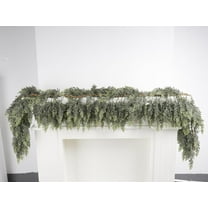 Guvpev 6FT Artificial Cedar Christmas Garland, Real Touch Christmas Pine Needles Garland for Home and Party Decorations