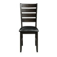 thumbnail image 4 of Black Faux Leather & Espresso Wood Ladder Back Dining Chairs (Set of 2) - Modern Side Chairs for Dining Room, 40.5" High, 4 of 6