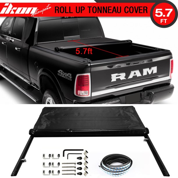 Compatible With 09 17 Dodge Ram 1500 10 17 Ram 2500 3500 69 Inch Bed Black Tonneau Cover Walmart Com Walmart Com