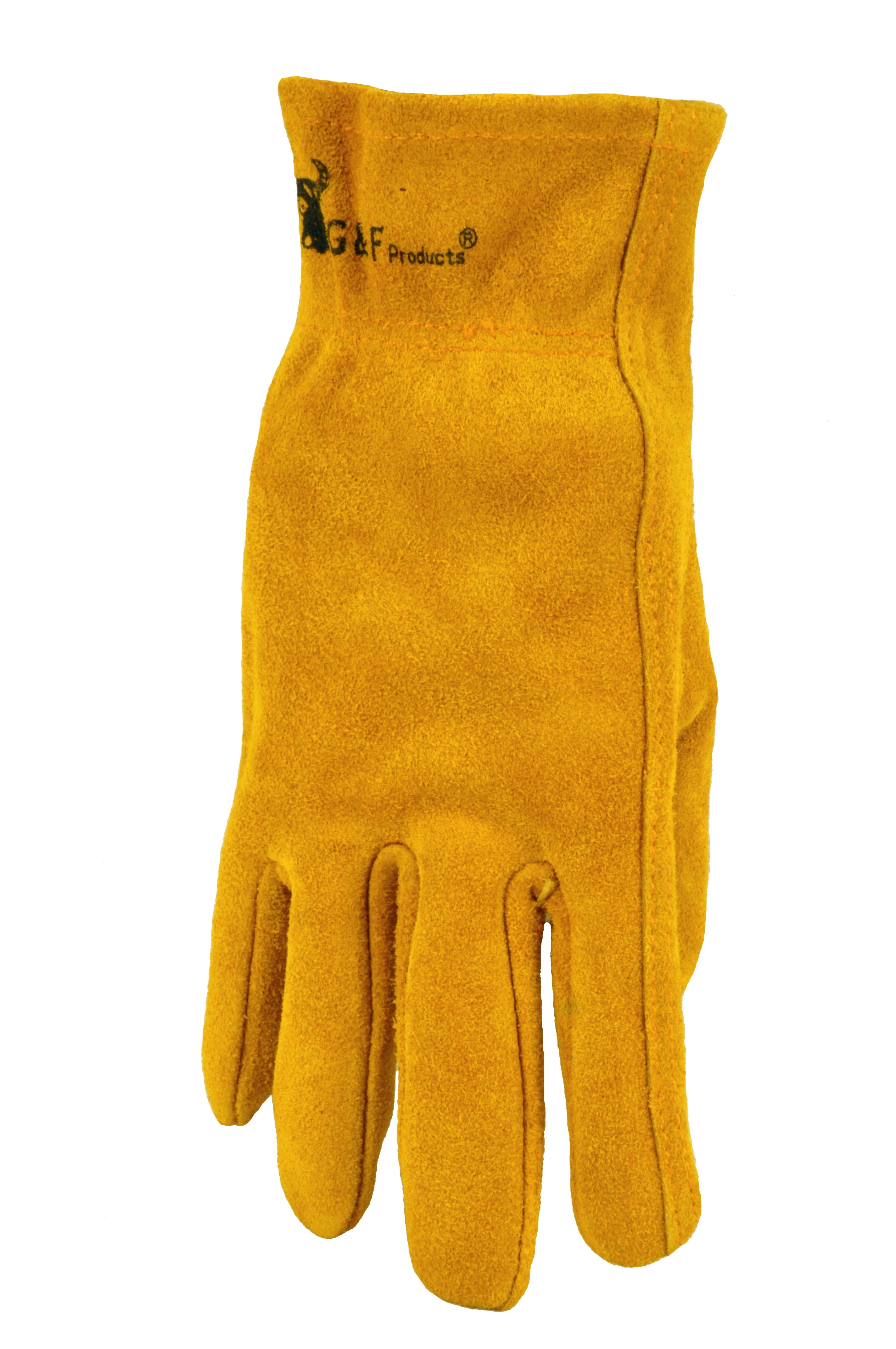 G & F Products Kids’ Leather Work Gloves, Keystone Thumb, Size Medium, Brown, Ages 2–4 Years, 1 Pair