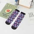 thumbnail image 5 of Uemuo Skull flower blue Printed Crew Socks, Moisture-Wicking Socks, Athletic Socks for Men Breathable Cushion Socks Casual Sport Socks for Running Traveling, 5 of 6