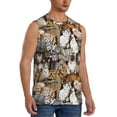 thumbnail image 2 of Haiem Men's Cut Cats Print Tank Tops Summer Sleeveless Cut Off Workout T-Shirts Fitness Vest Athletic Undershirts-X-Large, 2 of 8
