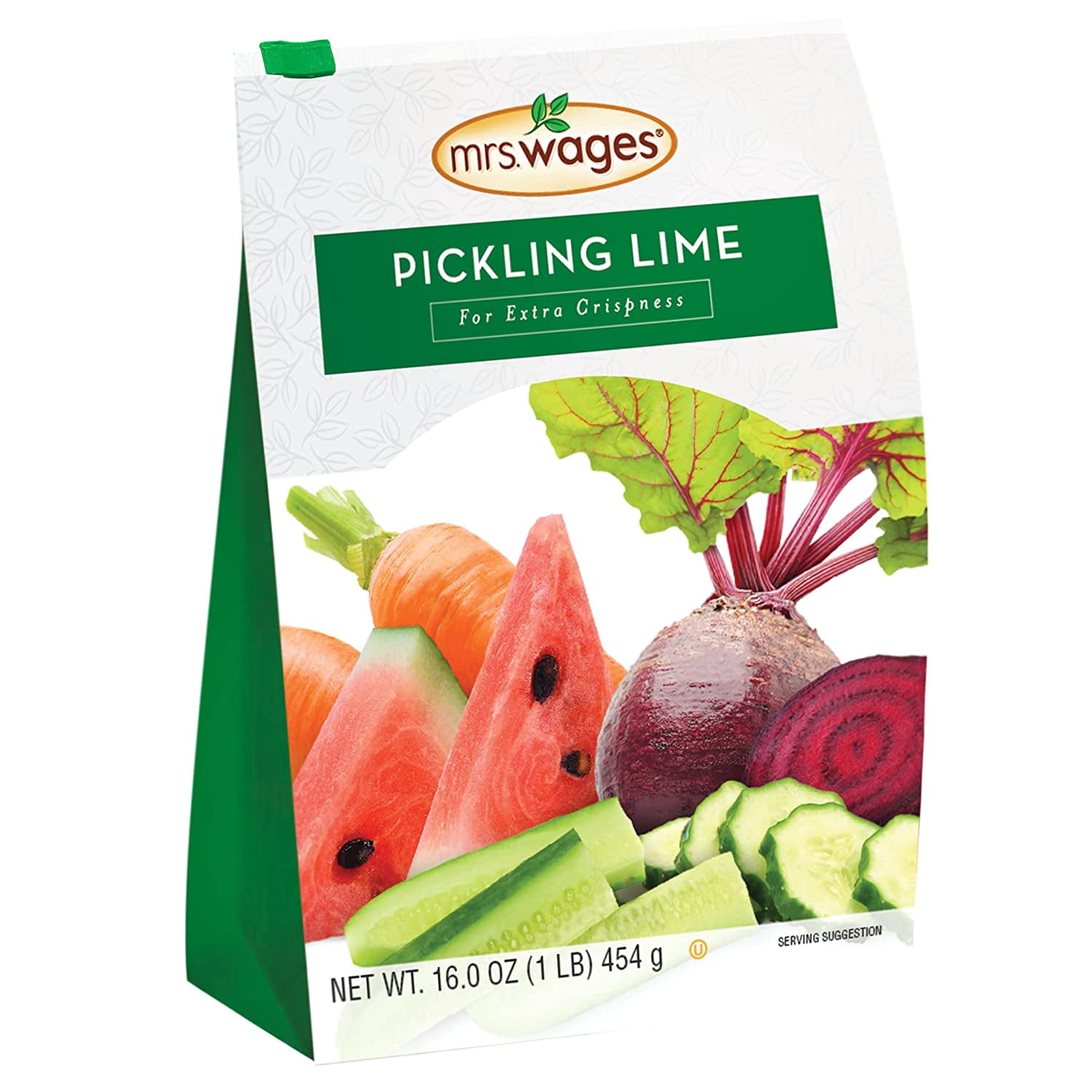 (4 pack) Mrs. Wages Pickling Lime 1 lb Resealable Bag - Crispy and Flavorful Pickles