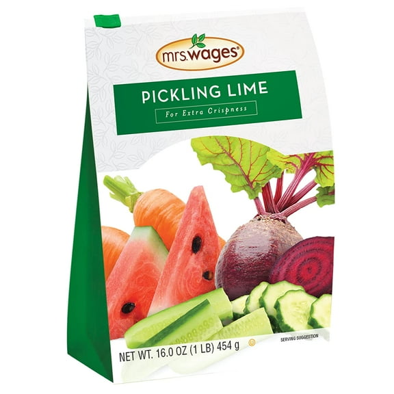 Mrs. Wages Pickling Lime 1 lb Resealable Bag - Crispy and Flavorful Pickles