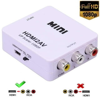 RCA to HDMI, Coolmade 1080P Mini RCA Composite CVBS AV to HDMI Video Audio  Converter Adapter Supporting PAL/NTSC with USB Charge Cable for PC Laptop