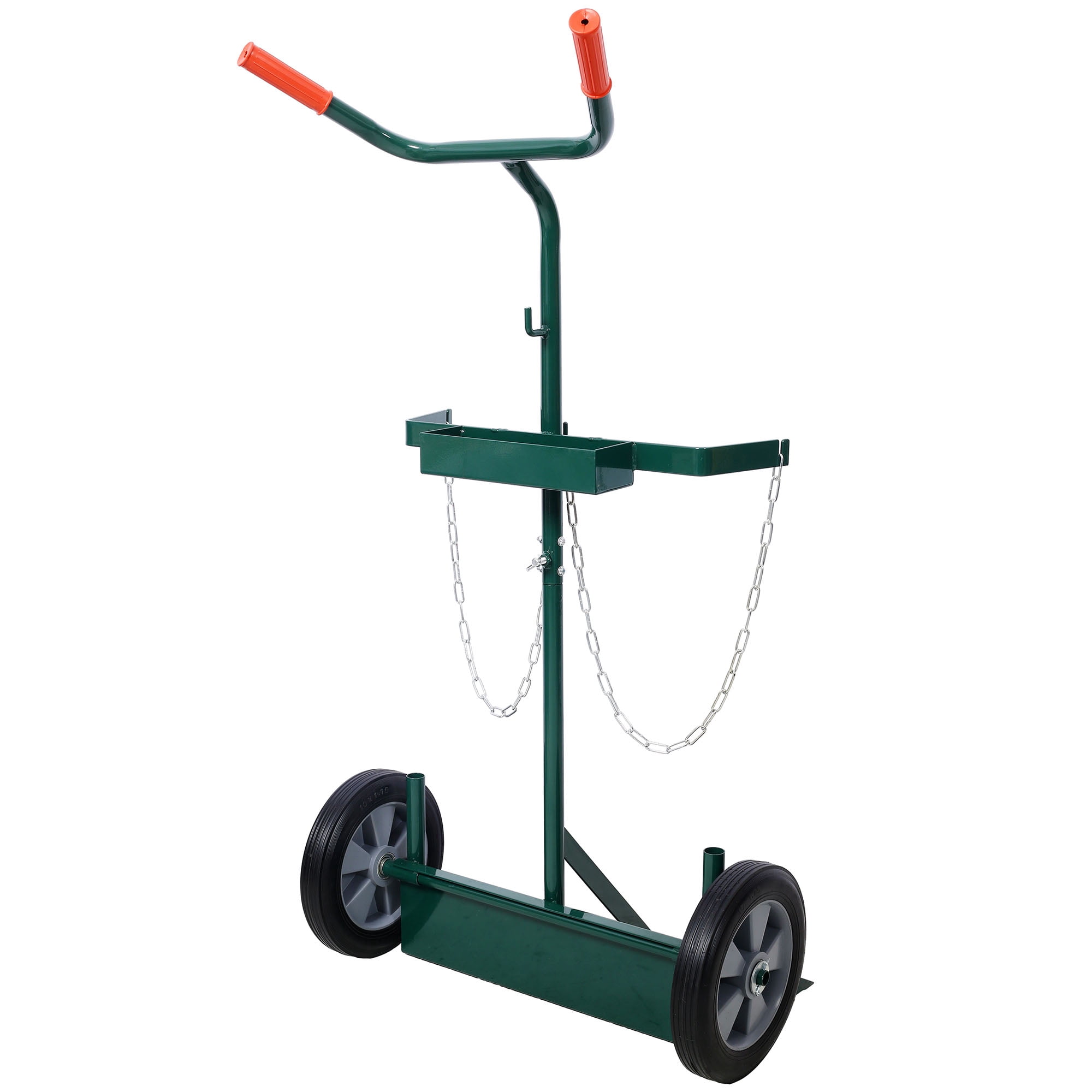 Heavy Duty Cylinder Cart With 440 Lbs Capacity, Compact Dual Oxygen Tank Hand Truck, 10 Inch Solid Rubber Wheels, Durable Metal Design For Secure Gas Cylinder Storage And Mobility
