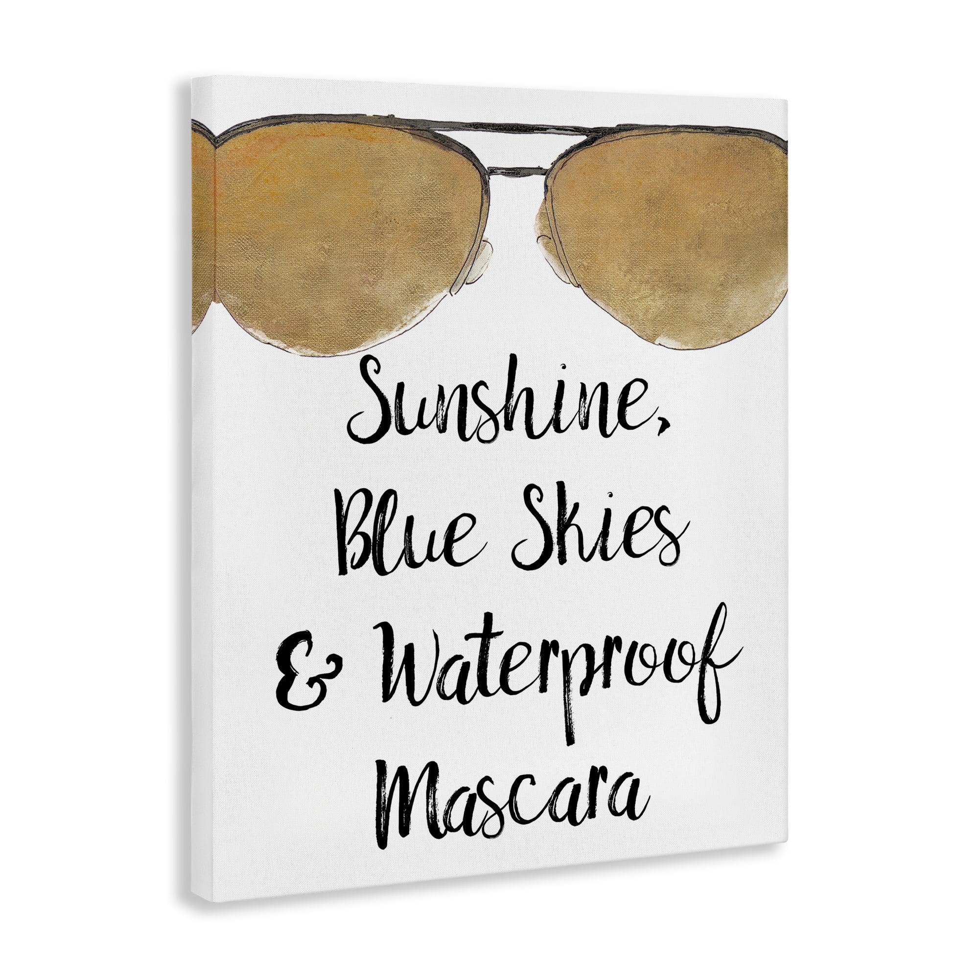 Stupell Industries Fun Mascara Phrase Beauty & Fashion Painting Gallery Wrapped Canvas Art Print Wall Art, 36 x 48