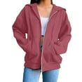thumbnail image 4 of Uqiangy Crewneck Sweatshirt Crew Neck Sweatshirts Women Womens Crewneck Sweatshirt Tunic Sweatshirt Zip Up Hoodie Women Crewneck Sweatshirts Women Womens Zip Up Hoodies Red S, 4 of 9