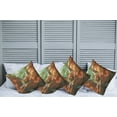 thumbnail image 2 of Ambesonne Fantasy Throw Pillow Cover 4 Pack, Spaceship in Canyon, 18", Brown, 2 of 5