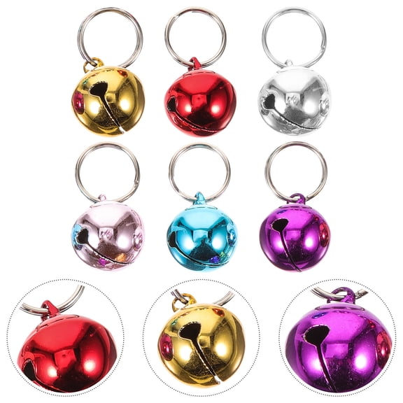 TOYMYTOY 6Pcs Decorative Dog Collar Bells Stainless Steel Assorted Colors with Clear Sound for Pet