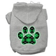 thumbnail image 1 of Argyle Paw Green Screen Print Pet Hoodies Grey Size Med (12), 1 of 1