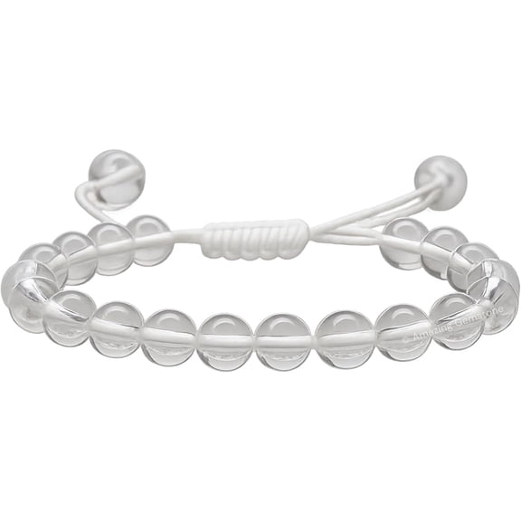 Clear Quartz Crystal Bracelet - 8mm Beaded Bracelet and Healing Stones