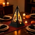 thumbnail image 6 of Vintage Halloween Pyramid LED Handheld Wind Lamp, Witch Skull Pumpkin Decor Light, Ambient Tabletop Ornament for Indoor Household Holiday Scene Display, 6 of 7