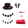 thumbnail image 3 of CoreLiving Christmas Snowman DIY Decorating Kit with Red Scarf, Top Hat, Branch Arms & Wooden Buttons, 16 Piece Holiday Snowman Accessories Set for Outdoor Winter Fun, 3 of 10