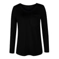 thumbnail image 4 of Camisas Para Mujer Tallas Grandes Casual Cuello en V Suelto Bolsillo Sólido Manga Larga Tops Mujer Blusa Odeerbi ODB128621, 4 of 5