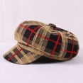 thumbnail image 5 of CoCopeaunts Newsboy Cap Autumn Winter Hats for Women Check Octagonal Caps Ladies Casual Woolen Hat Winter Beret Hats for Women, 5 of 8