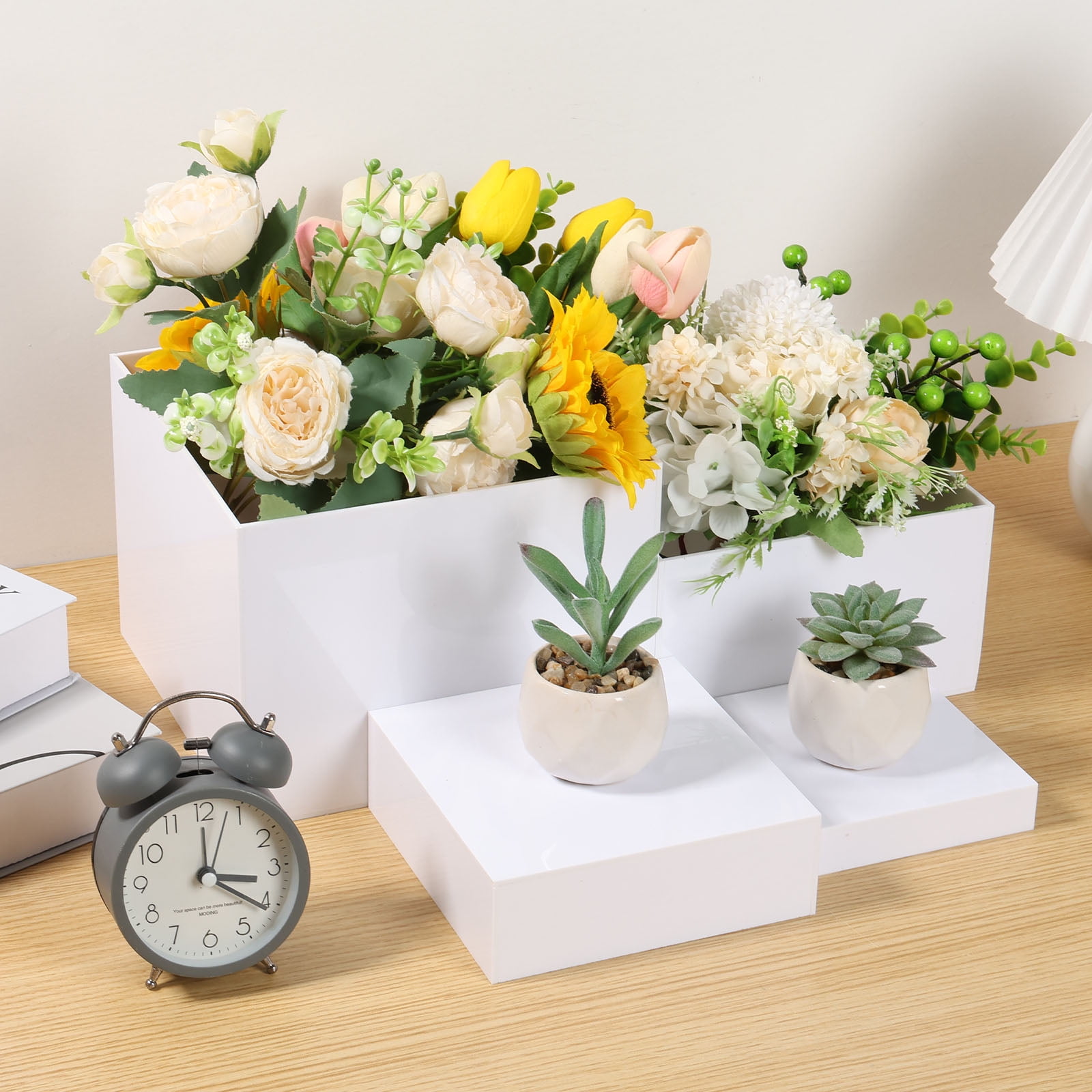 4Pcs Buffet Risers Acrylic Food Risers Cubic Food Display Risers ...