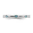 thumbnail image 4 of 925 Sterling Silver Blue Topaz Stackable Ring Birthstone December Gemstone, 4 of 8