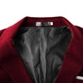 thumbnail image 3 of Mens Velvet Blazer Coat Slim Fitting Tuxedo Suit Jacket for Prom Wedding Party Dinner Button Blazer Jackets Wine 4XL, 3 of 6