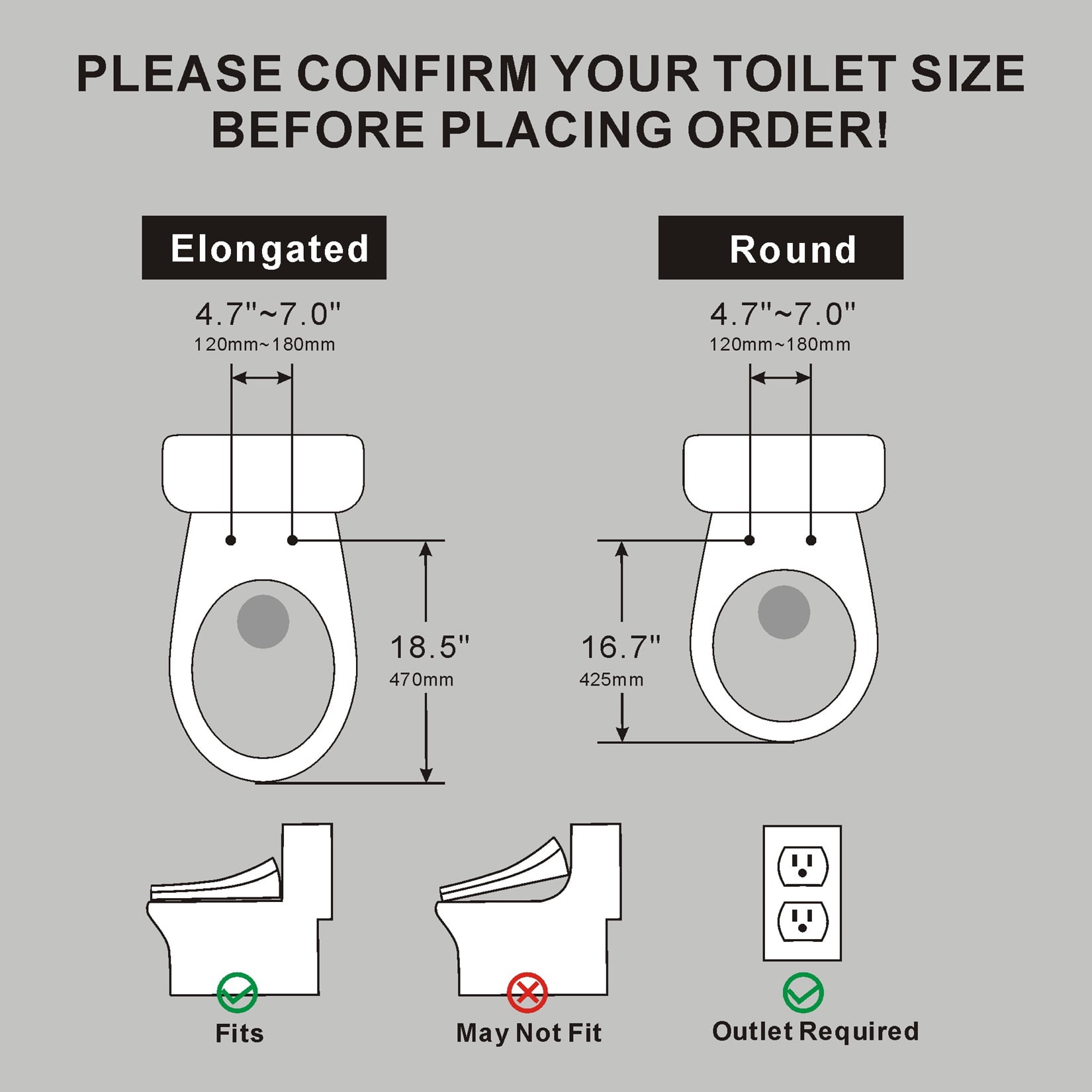 XCQQ Electric Heated Bidet Toilet Seat with Warm Water Wash and Dryer, Elongated