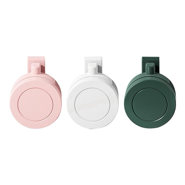 Sin hojas Mini Clip Ventilador Cuello Cintura Aire Refrigeración USB 3 Velocidades Blanco