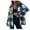 Blue, variant on BiZtdJrK Long Sleeve Shirts for Women Flannel Plaid Shacket Jacket Casual Button Down Lapel Blouse Coat 2025 Going Out Tops Today Sales Coffee M
