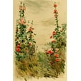thumbnail image 2 of Hassam, Childe 11x14 Gold Ornate Wood Framed with Double Matting Museum Art Print Titled - Hollyhocks, 2 of 4