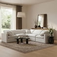 thumbnail image 2 of Meridian Furniture Indulge 158.5" Velvet L-Shaped Modular Sectional in Cream, 2 of 10