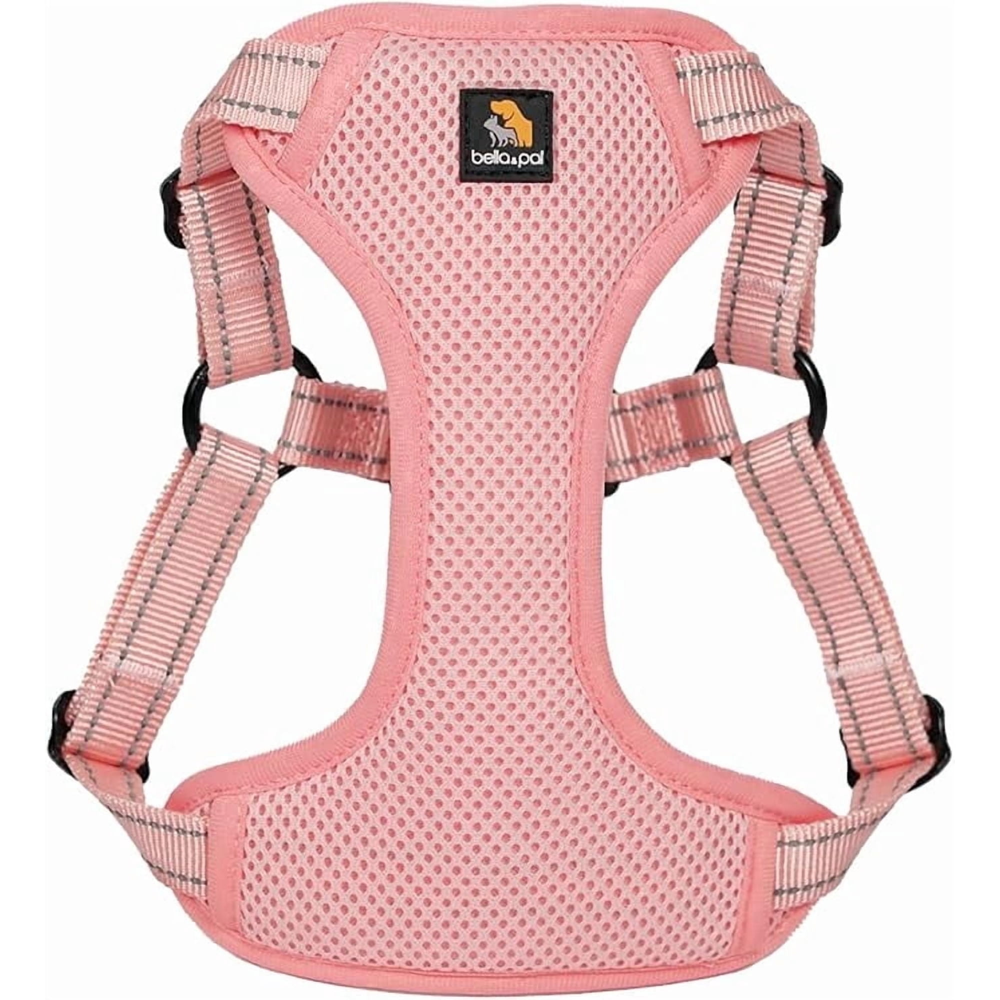 BELLA & PAL Puppy Harness, Dog Harness Small Sized Dog, No Pull Dog Harness, Dog Harness for Small Dogs, Step in Harness for Extra Small Dogs, Dog Harness for Medium Dogs, Coral Pink, XL