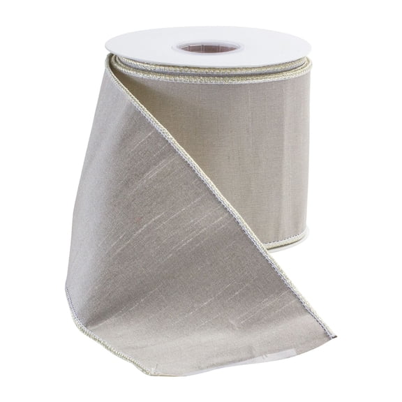 Melrose Christmas Wired Craft Ribbon - 4" x 10 Yards - Gray