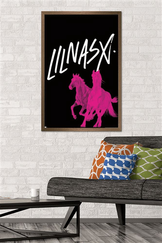 Lil Nas - Horses Wall Poster, 22.375" x 34", Framed
