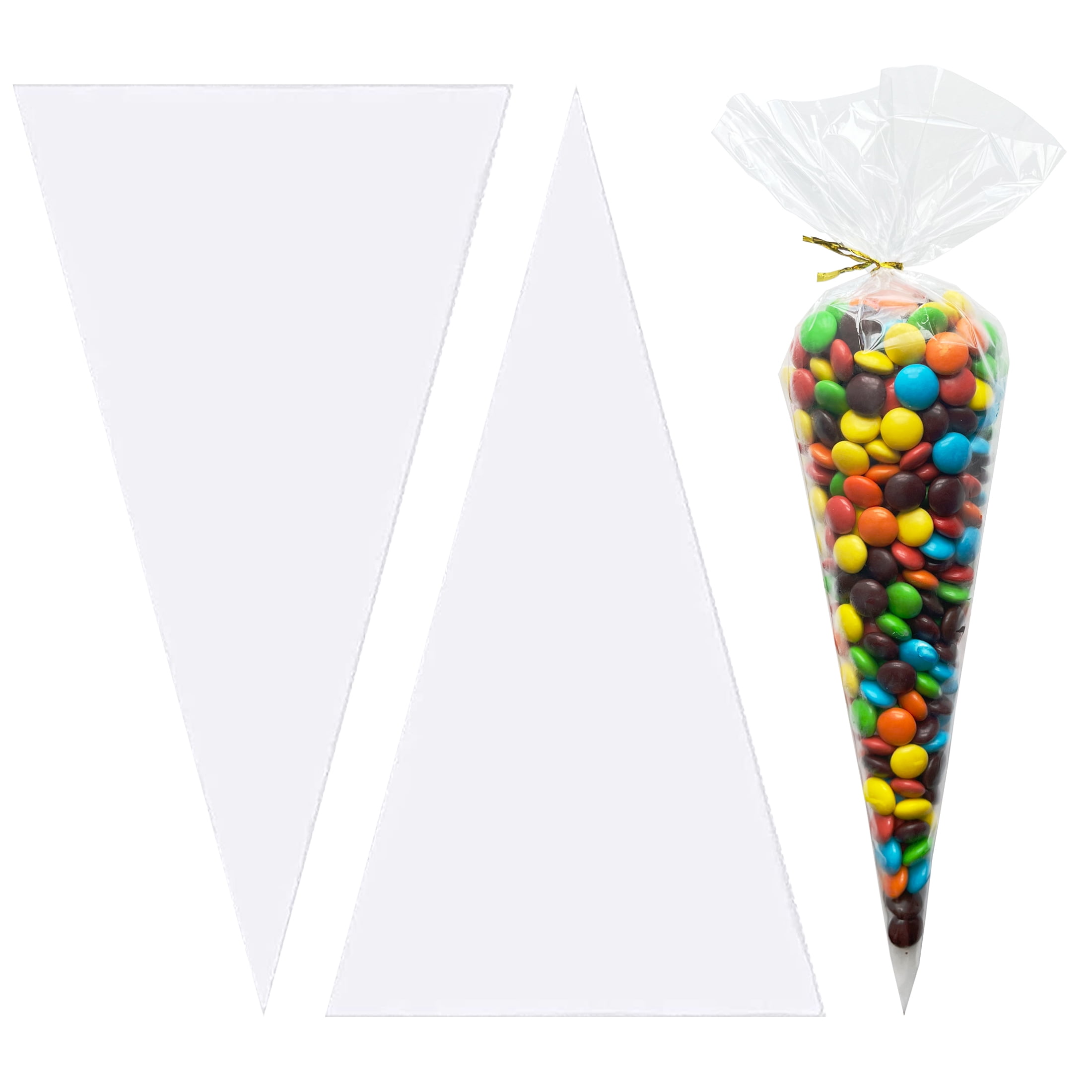MHXY Plastiktüte 50 stücke Transparent Kunststoff Dreieck EIS Cone Cone  Candy Popcorn Tasche mit Kink Geschenk Tasche Hochzeit Geburtstag Party  Dekoration Dichtung (Color : S 13x25cm) : : Home & Kitchen
