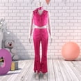 thumbnail image 4 of Disfraz de muñeca de película para niñas, traje de festival con cuello en V y estampado de estrellas (150) 3 piezas, 4 of 9