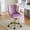 Mauve Purple, variant on HYJY Black Velvet Armless Home Office Desk Chair with Gold Base/Wheels, Small Cute Vanity/Makeup Chair with Back for Bedroom, Upholstered Adjustable Rolling Swivel Nail Chair for Women/Girls